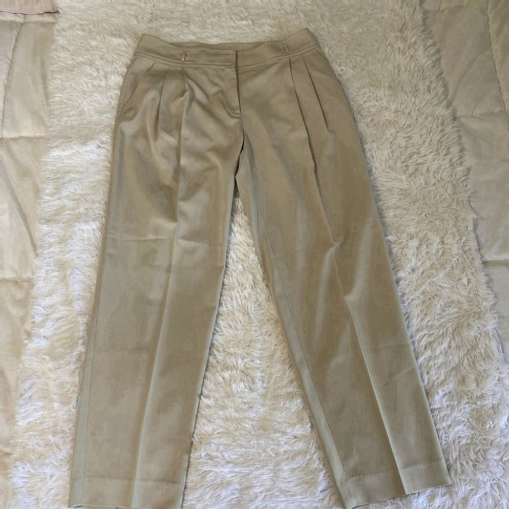 ST. John Pleated Trouser Pants Slacks Tan Work Size 12 - Picture 11 of 13
